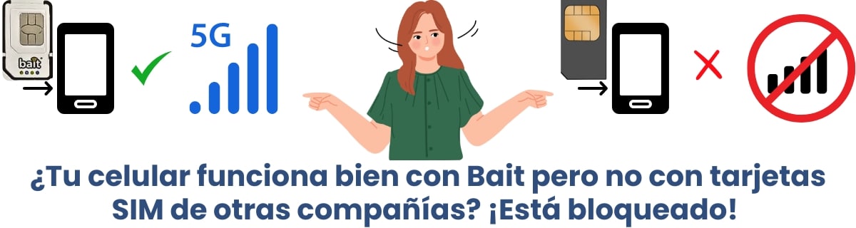 ¿Qué es el bloqueo de SIM en celulares Bait y cómo lo identifico?