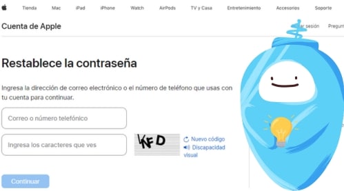 Resetea la contraseña de tu iCloud para recuperar la cuenta