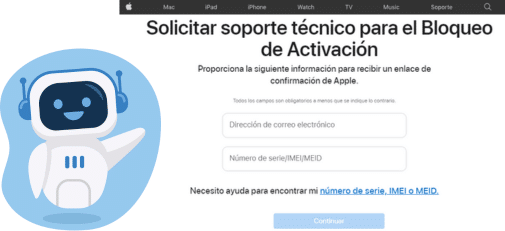 Solicitando el desbloqueo a Apple