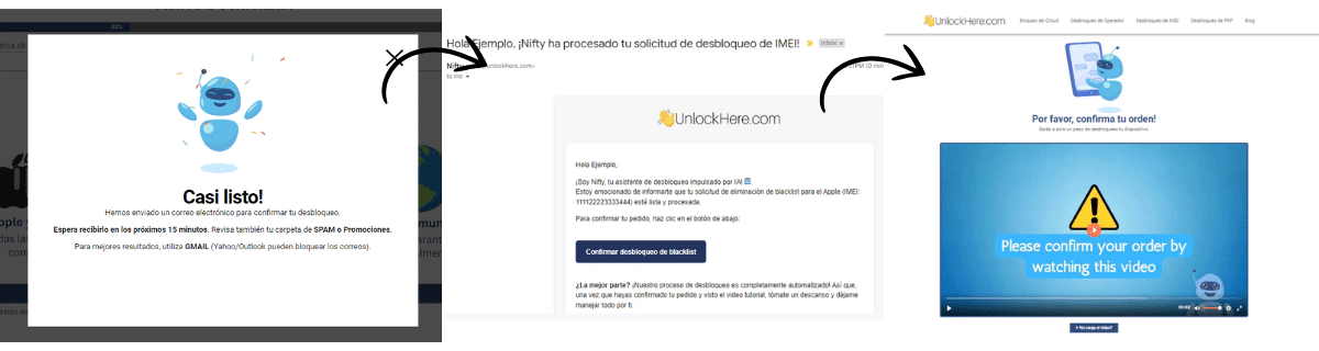 Activa la orden y completa el proceso de verificación