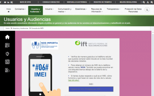 ¡Usa una página de consulta de IMEI!