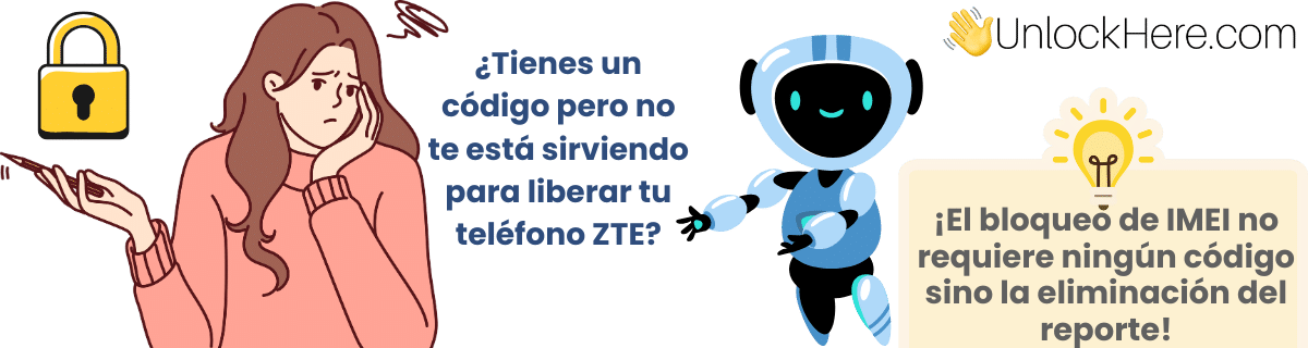 ¿Mi operador me puede dar un código de desbloqueo para mi ZTE reportado?