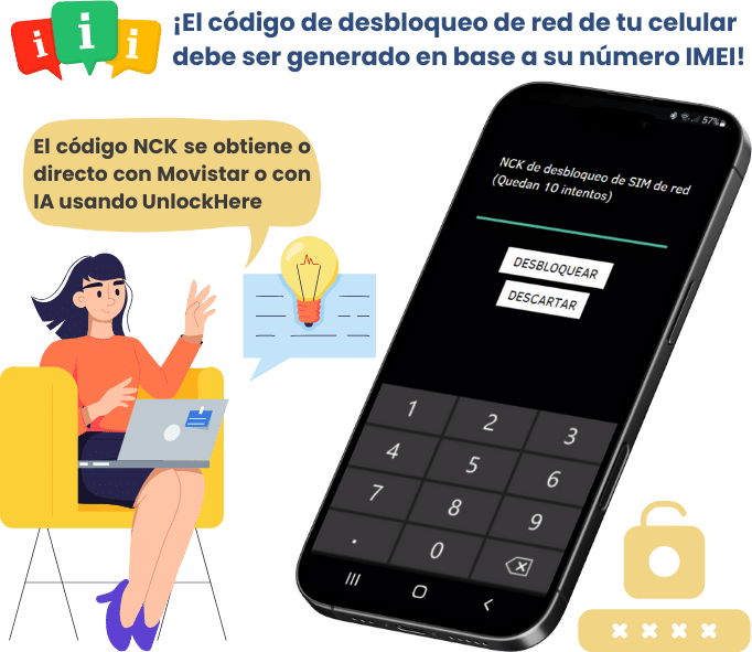 ¿Cuál es la clave NCK de desbloqueo de SIM de los celulares Movistar?