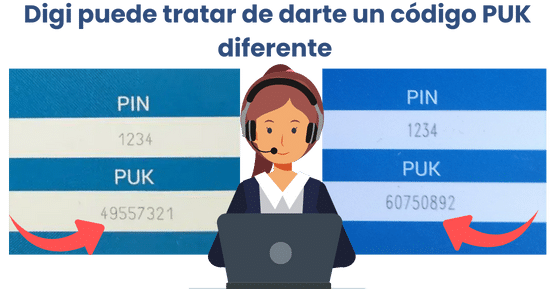 ¿Se puede pedir un código PUK diferente a Digi?