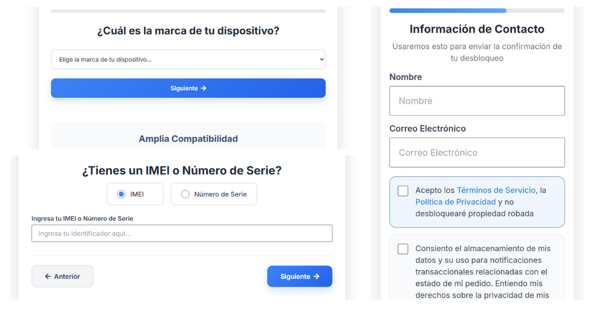 Formulario de liberación IMEI