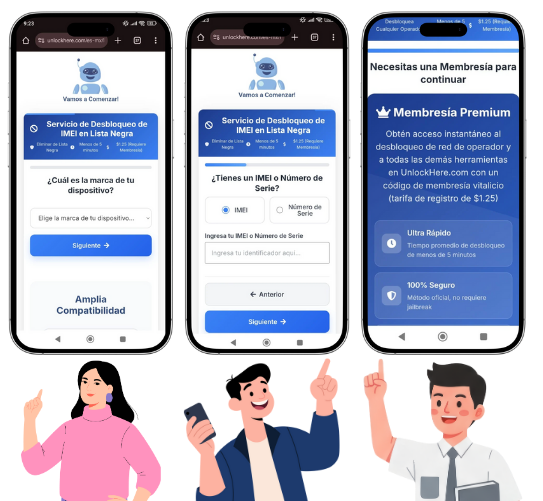 Cómo usar el método de UnlockHere para liberar celular WOM por IMEI
