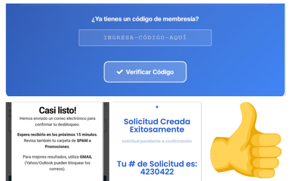 Finalización del desbloqueo