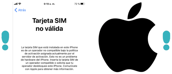 Mensajes de error en iPhone