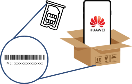 En la bandeja SIM y empaques originales