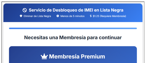 Proceso de pago en UnlockHere
