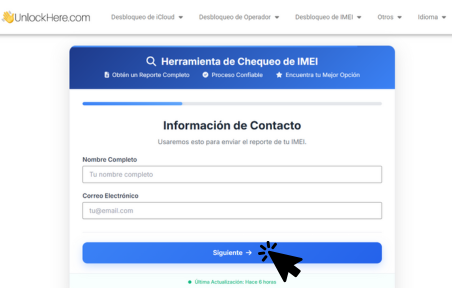 Paso 2: Ingresar información de contacto