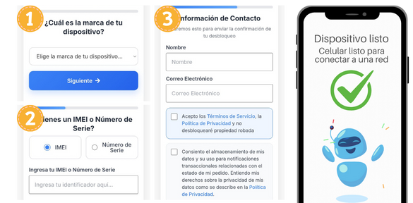 Proceso de desbloqueo de IMEI Entel