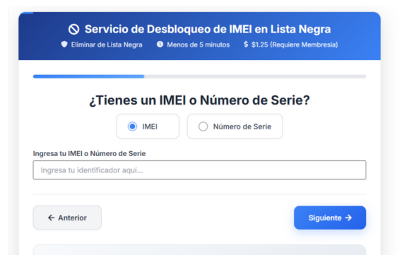 Paso 1 del proceso de desbloqueo
