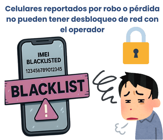 Información sobre desbloqueo de celulares robados o extraviados
