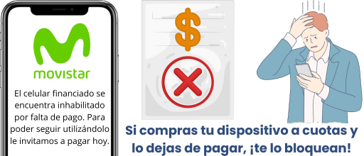 ¿Qué significa el bloqueo de pantalla por cuotas pendientes en celulares Movistar?