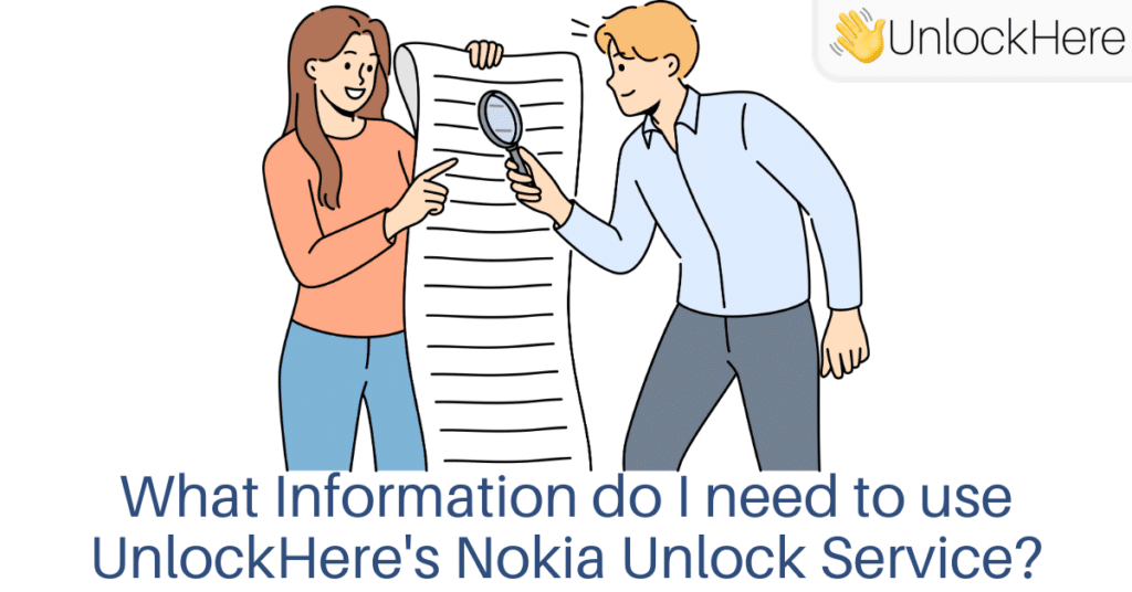 What Information do I need to use UnlockHere's Nokia Unlock Service?