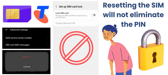 Resetting the SIM Card will Delete the PIN and PUK of your Telstra?